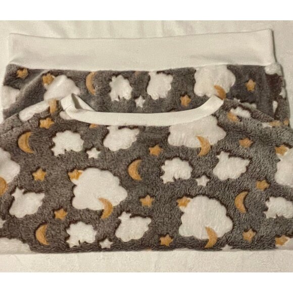 Fluffy Fleece Cloud & Moon Pattern Sweatshirt - Picture 6 of 8